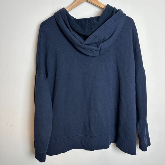 Madewell Betterterry Side-Zip Navy Blue Hoodie Sweatshirt Sz M - Picture 5 of 6